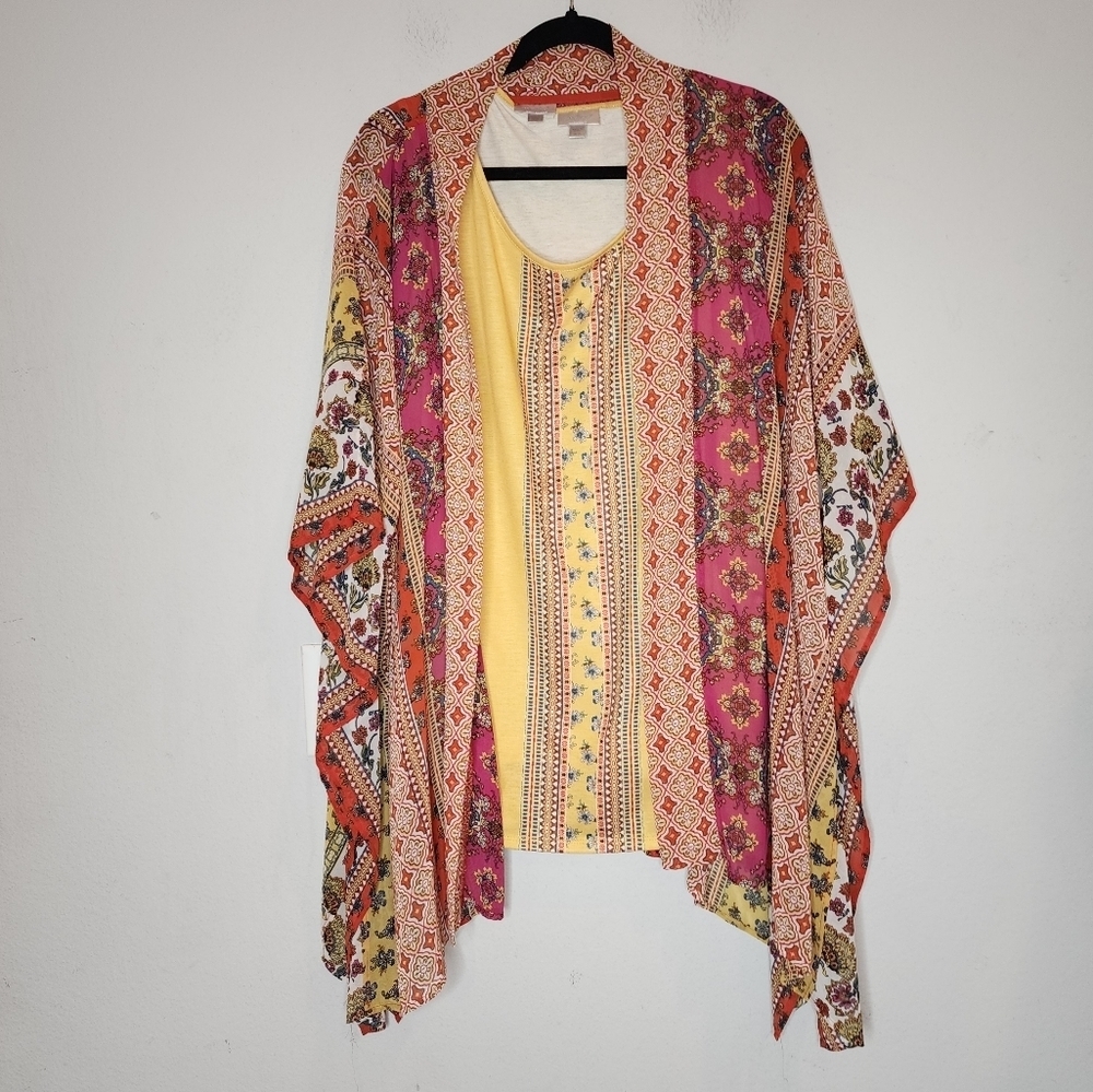 Avenue 2-Peice kimono and tank set. Women's size 18/20. 2X. Like new